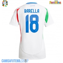 Camisa de time de futebol Itália Nicolo Barella #18 Replicas 2º Equipamento Feminina Europeu 2024 Manga Curta